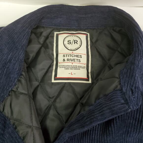 Stitches & Rivets Denim Company S/R Men’s L Corduroy Jacket quilted shacket - Picture 8 of 13